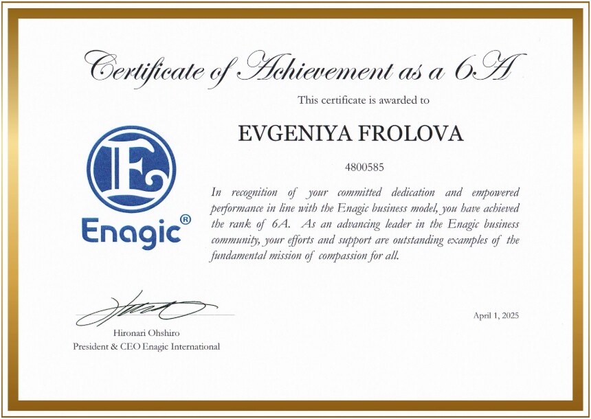 Сертификат Агента 6А канген вода купить прибор цена_+7(926) 565-3661_www.voda4life.com